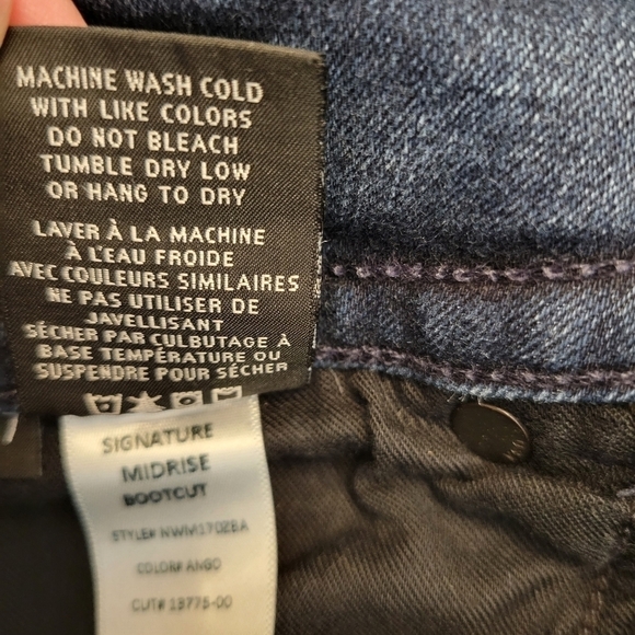 Hudson Raw Hem Signature Midrise Bootcut Dark Wash Jeans - Picture 8 of 9